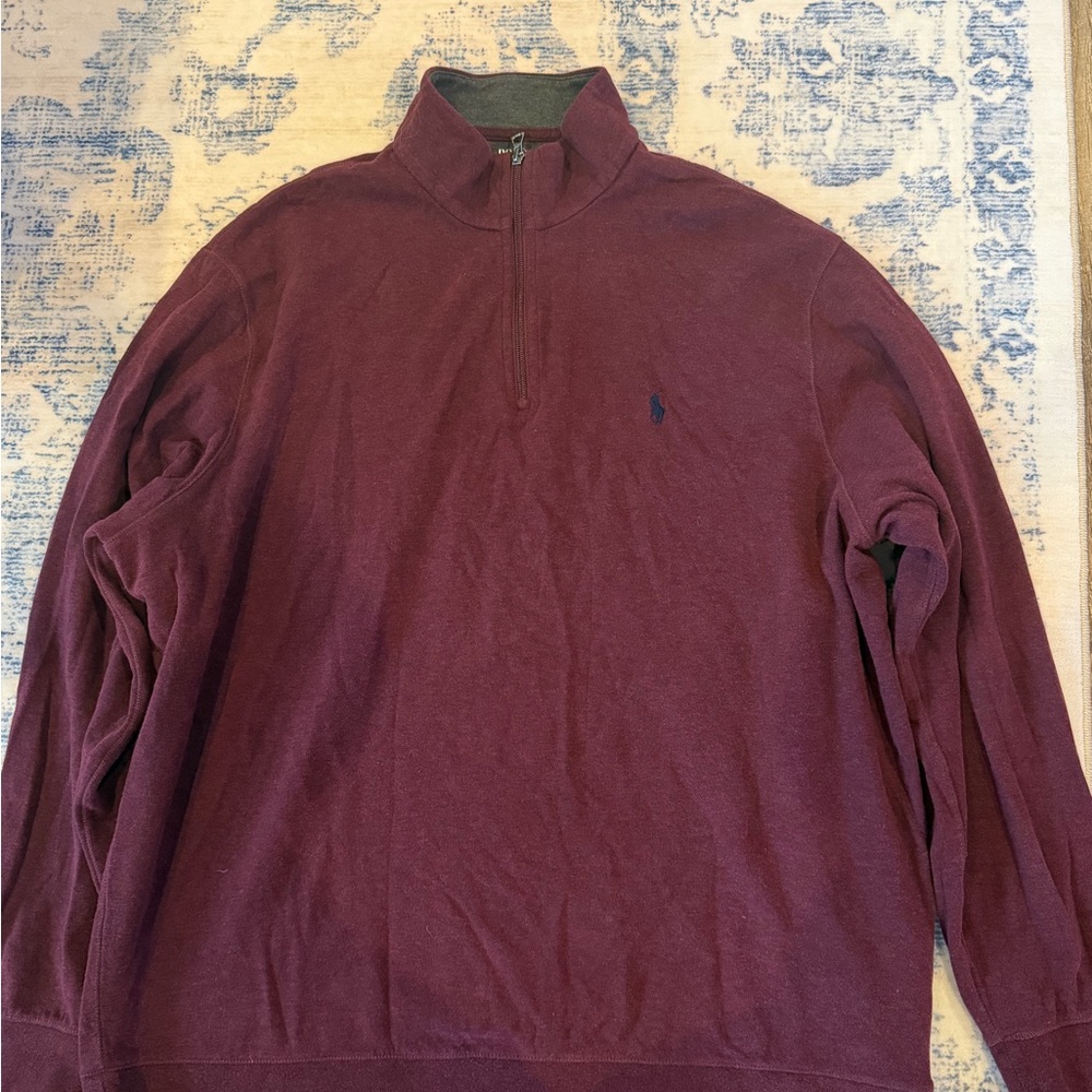 Polo by Ralph Lauren Men's Plum 1/4 Zip Sweater